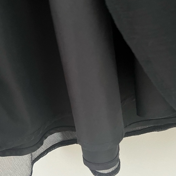 J.Crew Y2K Sophia Black 100% Silk Chiffon Surplice Empire Waist Dress Sz 14 - Picture 5 of 11